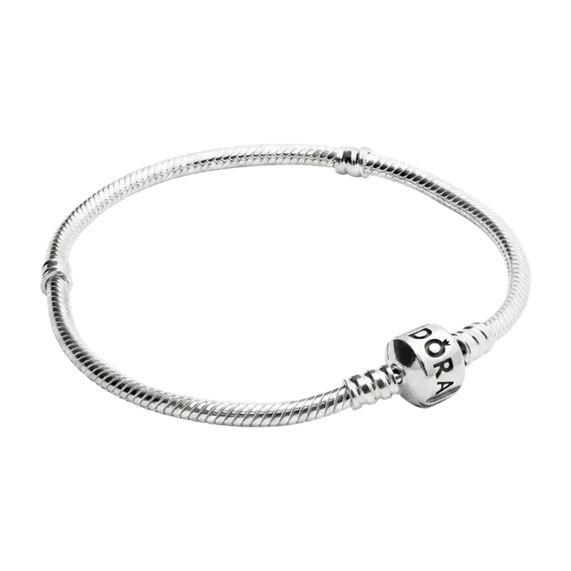 Moments Barrel Clasp Snake Chain Bracelet 19cm