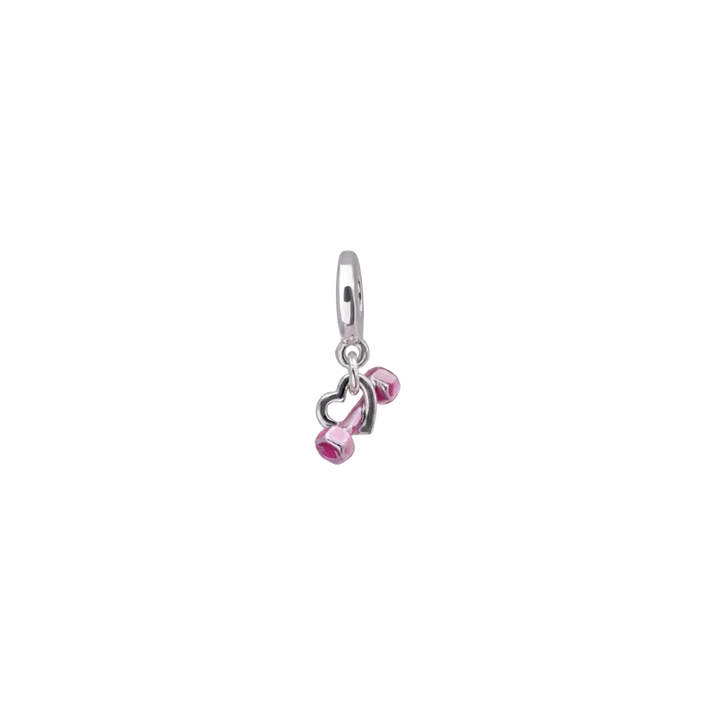 Dumbbell & Heart Dangle Charm