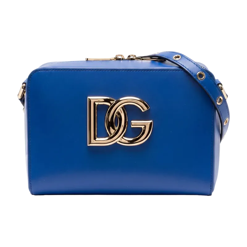3.5 Logo Plaque Medium Crossbody Bag Blue