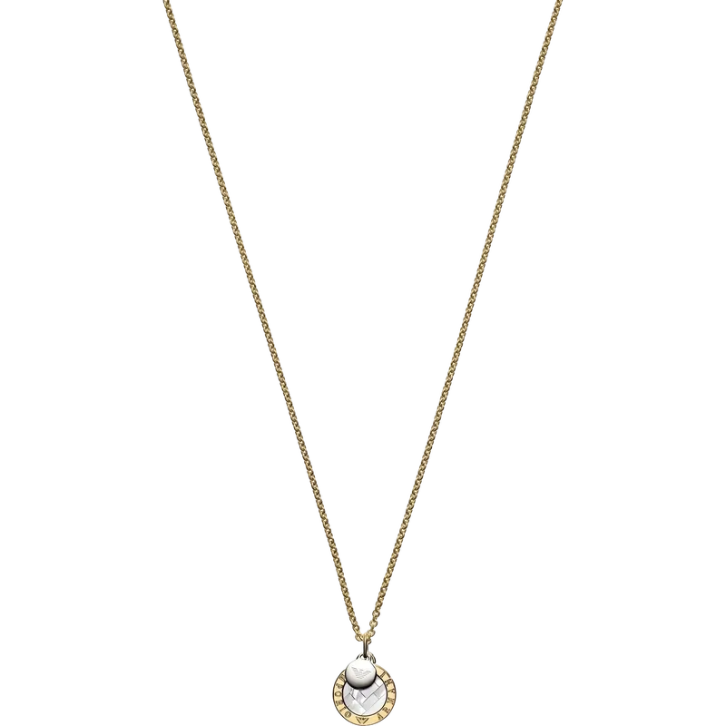 Steel and Eco-Leather Necklace Silver 42cm