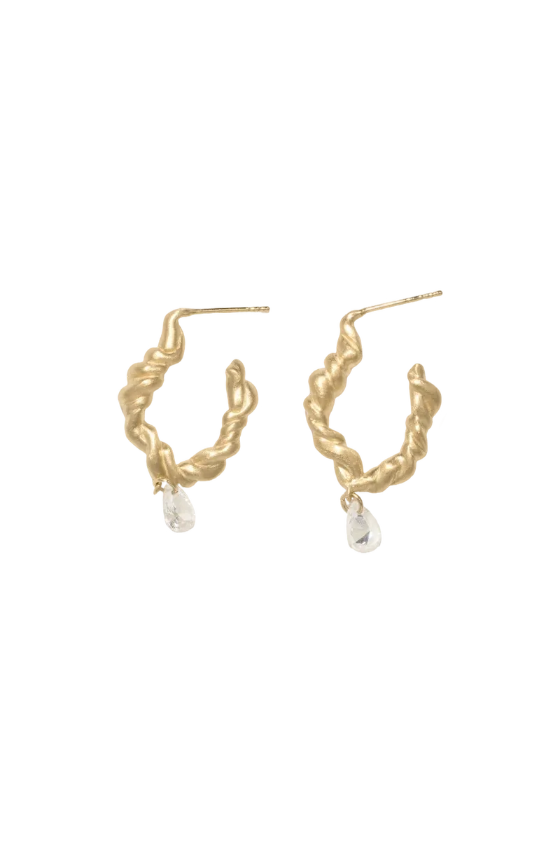 Time is Not an Illusion - Cubic Zirconia and Gold Vermeil Earrings