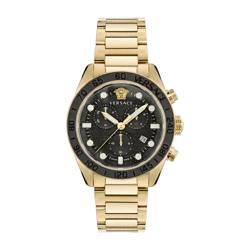 Greca Dome Chrono Watch Gold