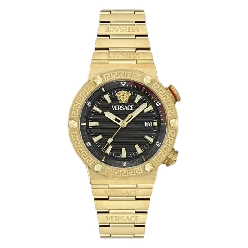 Greca Logo Diver Watch Black